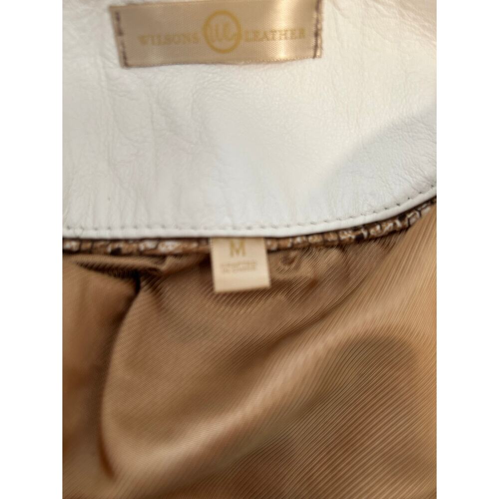 Wilsons Leather Womens Medium Jacket with Camel Lining and Snake Skin Pockets XC - Picture 14 of 16